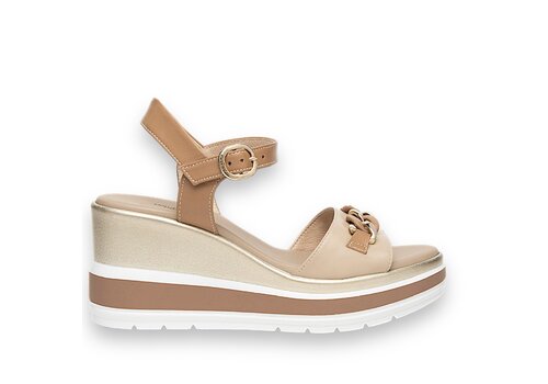 NeroGiardini NeroGiardini E410530D Beige Wedge Sandal