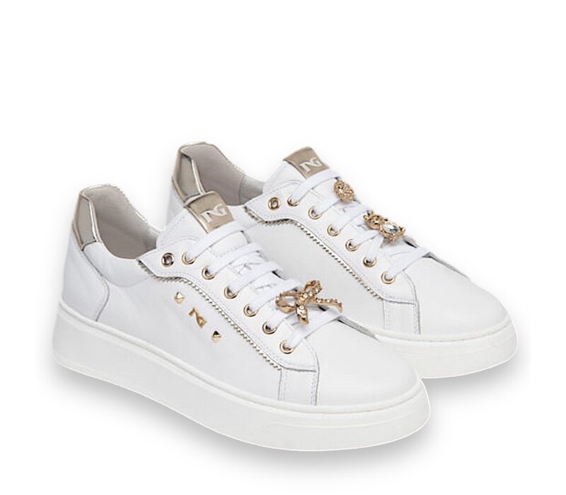 NeroGiardini E409975D White Brooch Sneaker