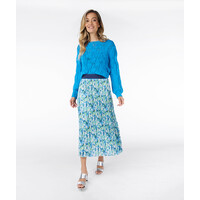 EsQualo 14014 Bayside Print Plisse Skirt
