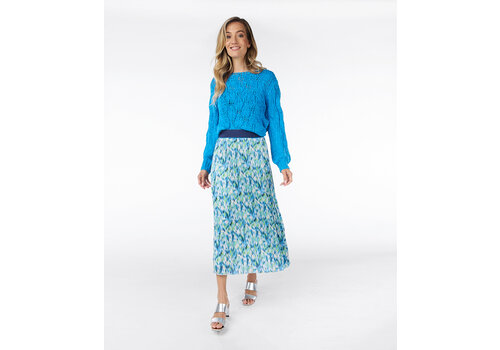 EsQualo EsQualo 14014 Bayside Print Plisse Skirt