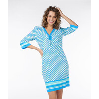 EsQualo 30011 Bayside Print Dress w/Beads