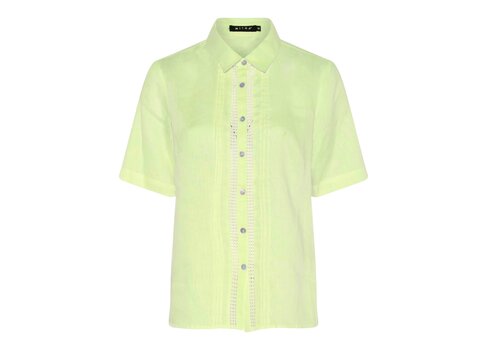 Micha S/S Micha 140 266 Lime 100% Linen Blouse