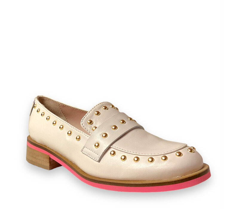 MarcoMoreo F206JNLA Cream Stud Loafer