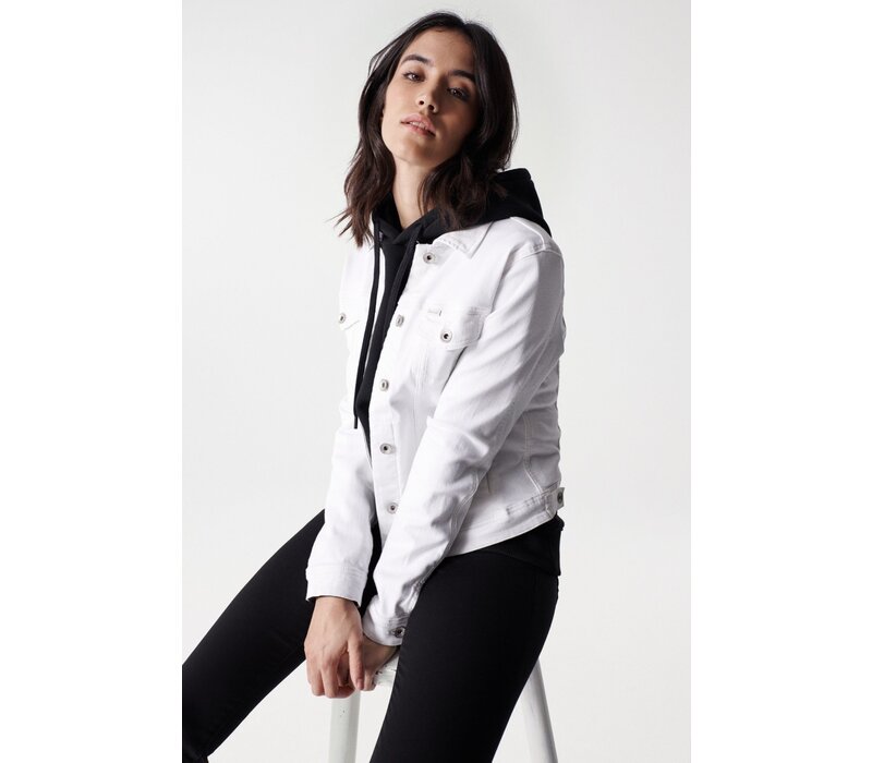 Salsa White Classic Denim Jacket