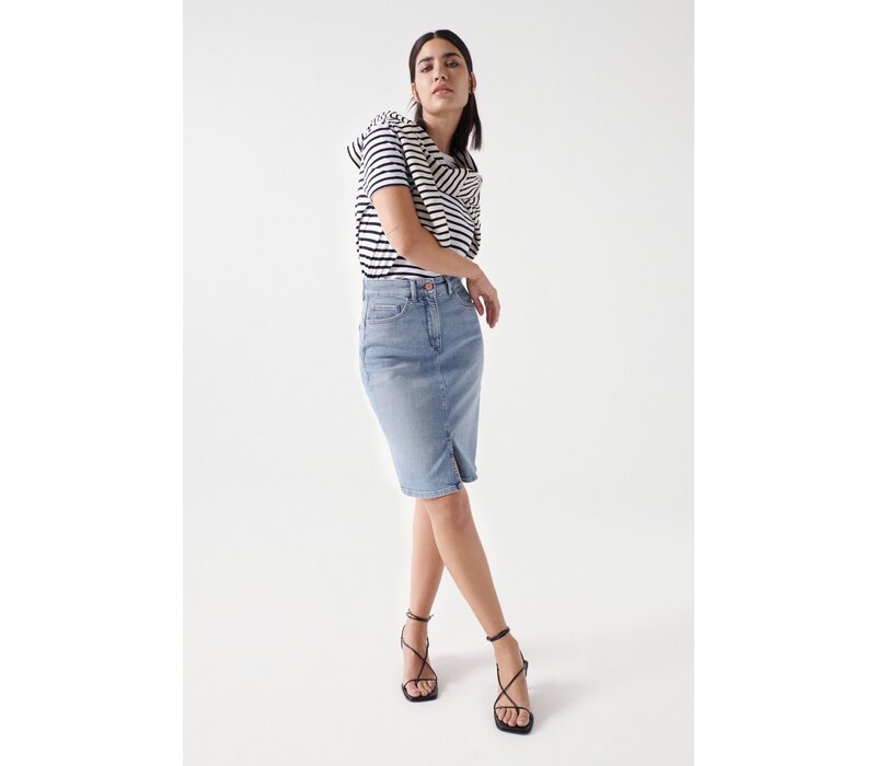 Salsa FAITH Medium Light Wash Denim Skirt