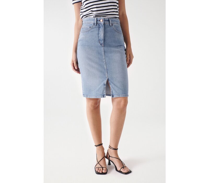 Salsa FAITH Medium Light Wash Denim Skirt