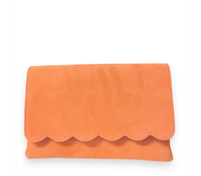 Marian 906 Orange Suede Clutch Bag