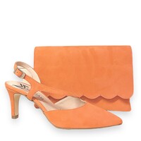 Marian 906 Orange Suede Clutch Bag