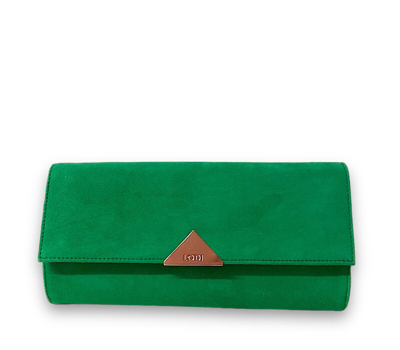 Lodi L903 Green Suede Clutch Bag