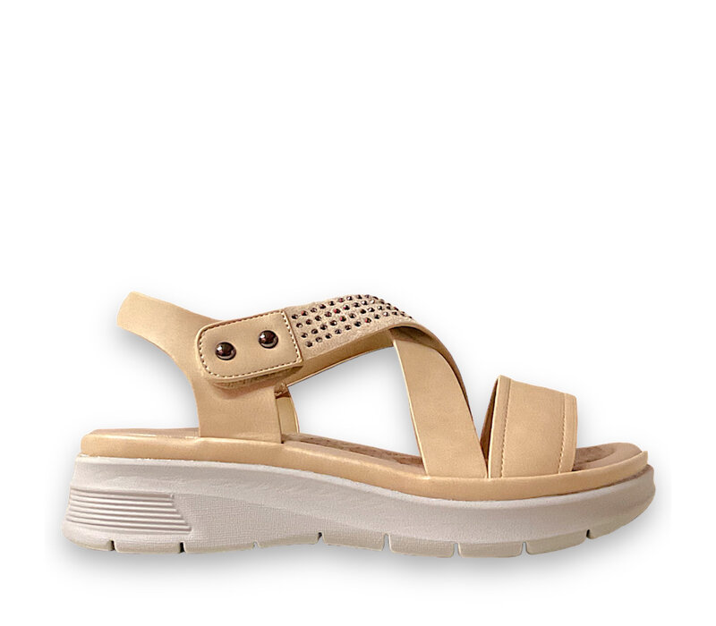 REDZ 161-16A Beige Velcro Sandals