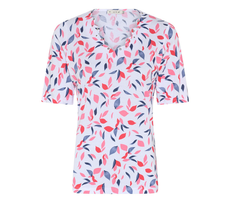 Micha  174 184 Pink/Red Leafy T-Shirt