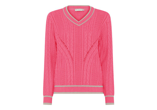 Micha S/S Micha 174 149 Pink/Sand Cable Sweater