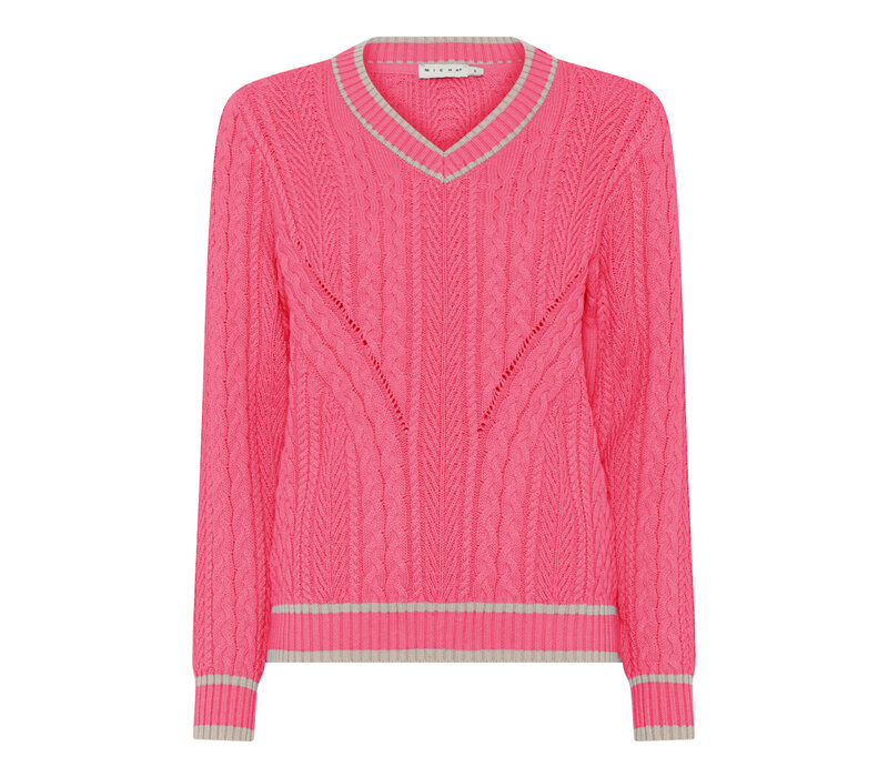 Micha 174 149 Pink/Sand Cable Sweater