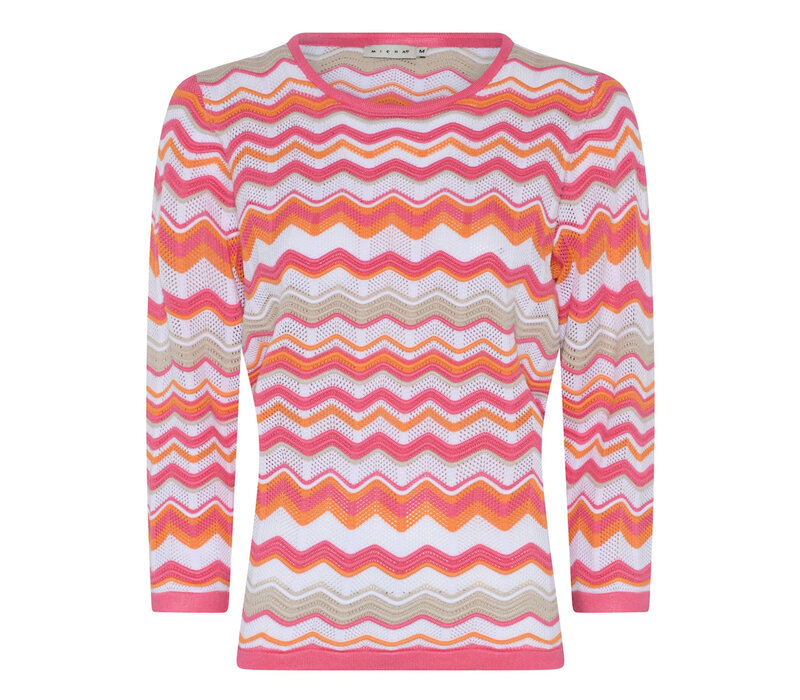 Micha 174 194 Orange/Pink Stripe Sweater