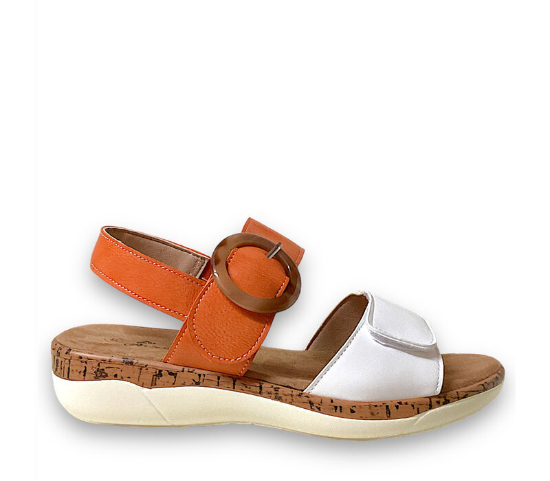 Milly & Co. B941660 White/Orange Sandals