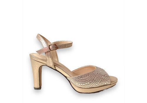 Glamour Glamour RIGA Gold Platform Sandals 3in