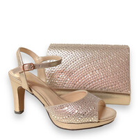 Glamour RIGA Gold Platform Sandals 3in