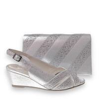 Glamour MINSK Silver Dressy Wedge Sandal