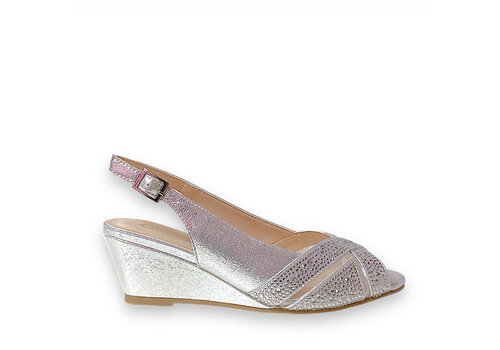Glamour Glamour MINSK Silver Dressy Wedge Sandal
