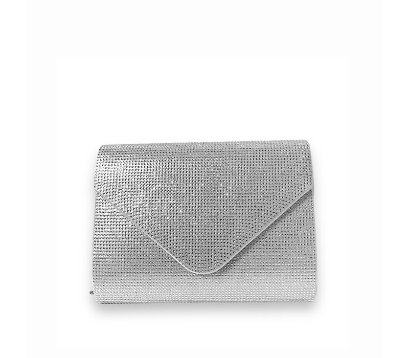 Glamour BERN Silver Diamanté Clutch Bag