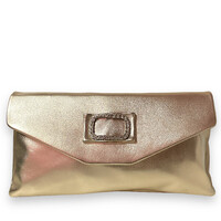 Le Babe Gold Leather with Diamanté Brooch