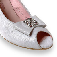 Le Babe 3034S3 Luce Silver Peep-Toe Kitten