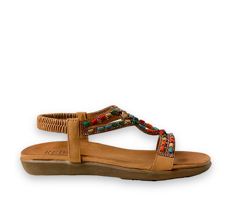 Redz USSERY Tan Multi Beaded Sandal