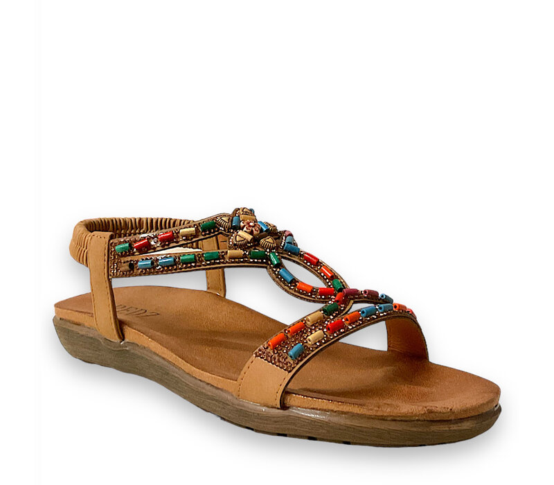 Redz USSERY Tan Multi Beaded Sandal