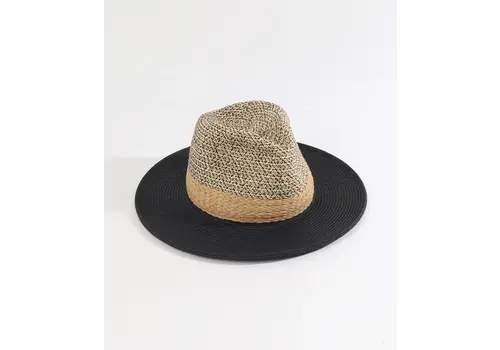 Pia Rossini S/S Pia Rossini FARRAH Natural/Black Sun Hat