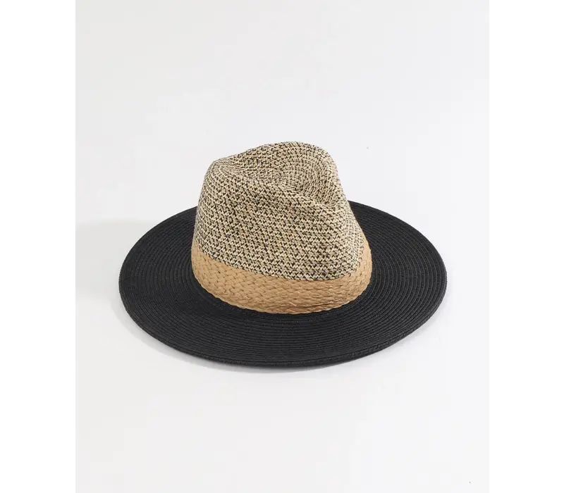 Pia Rossini FARRAH Natural/Black Sun Hat