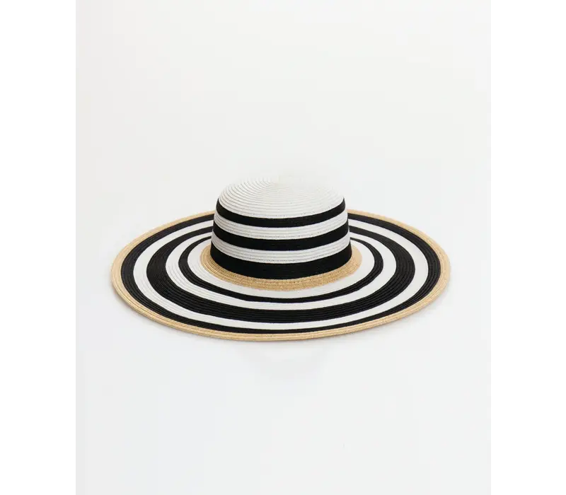 Pia Rossini DYNASTY Black/Natural Sun Hat