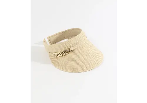 Pia Rossini S/S Pia Rossini KAHRI Natural/Gold Chain Sun Visor