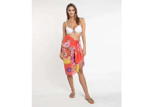 Pia Rossini S/S Pia Rossini HAWAII Sarong in Orange Multi