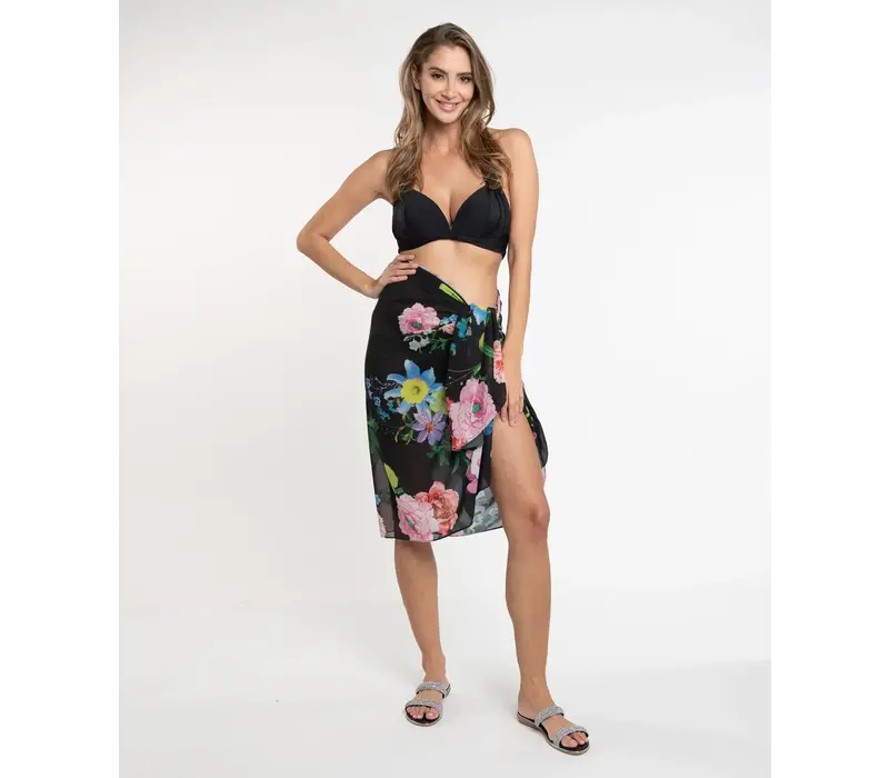 Pia Rossini SAMBA Sarong in Black Multi