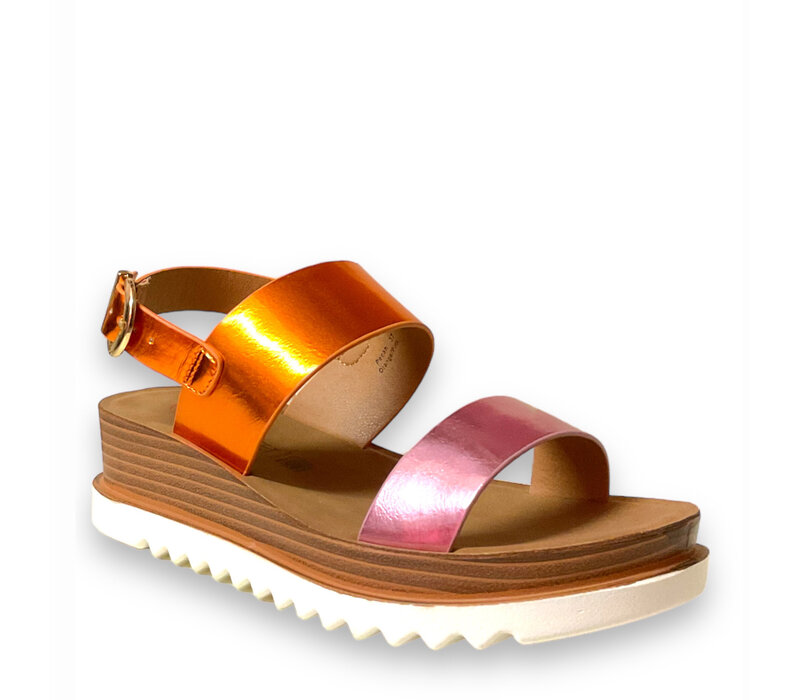 Heavenly Feet PECAN Orange/Pink Sandals