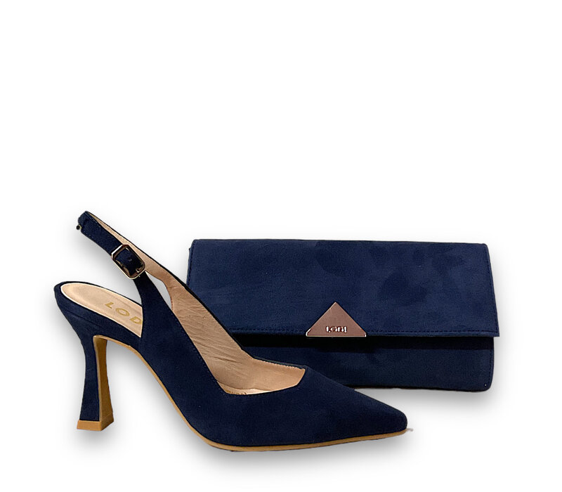 Lodi L903 Navy Suede Clutch Bag