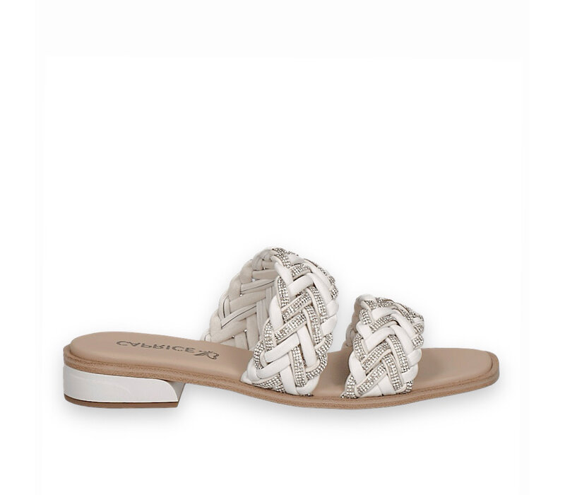 Caprice 27101 White/Silver Plait Sandals