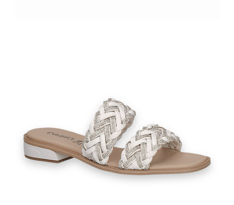 Caprice 27101 White/Silver Plait Sandals