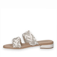 Caprice 27101 White/Silver Plait Sandals