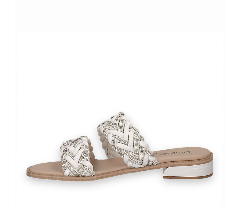 Caprice 27101 White/Silver Plait Sandals