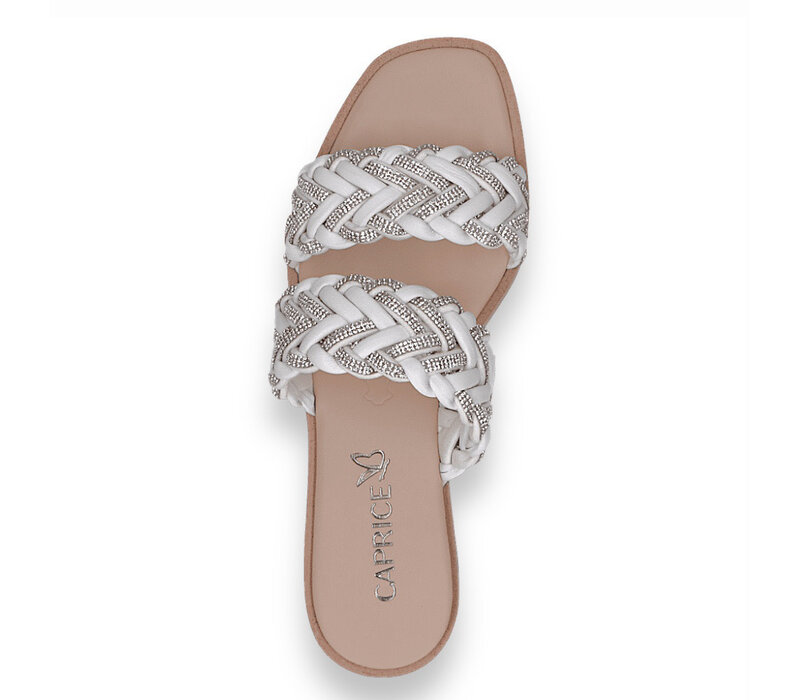 Caprice 27101 White/Silver Plait Sandals