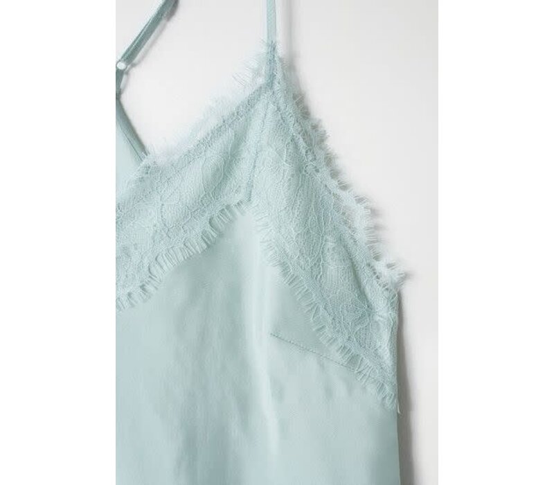 Salsa 21008240 Mint Satin Top with Lace