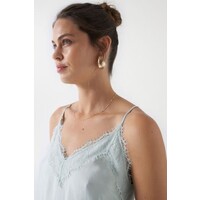 Salsa 21008240 Mint Satin Top with Lace