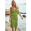 EsQualo EsQualo 18200 Kiwi Green Crochet Dress