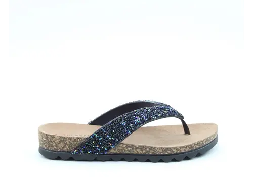 Heavenly Feet Heavenly Feet CROCUS Black Glitter Toe Post