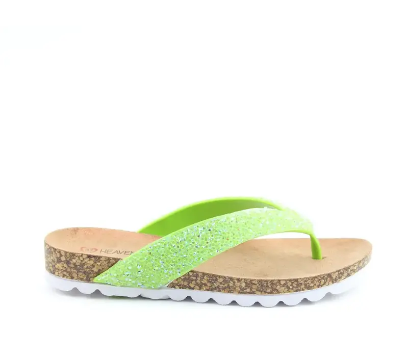 Heavenly Feet CROCUS Lime Glitter Toe Post