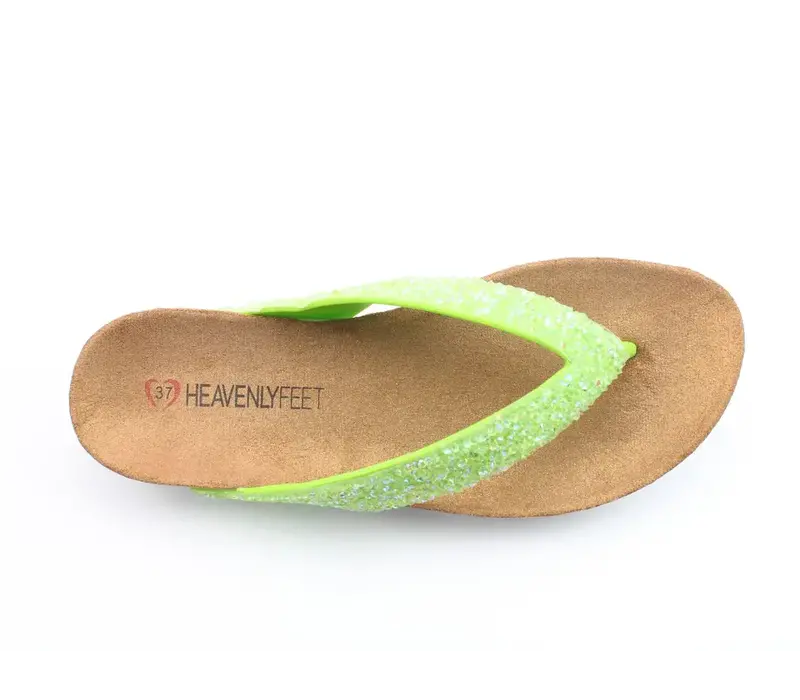 Heavenly Feet CROCUS Lime Glitter Toe Post