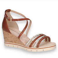 Caprice 28312 Cognac/Gold Wedge Sandals