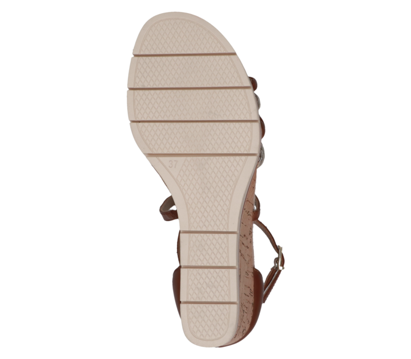 Caprice 28312 Cognac/Gold Wedge Sandals