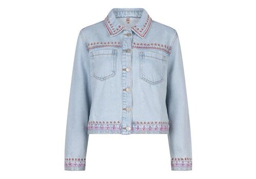 EsQualo EsQualo 12214 Embroidered Denim Jacket